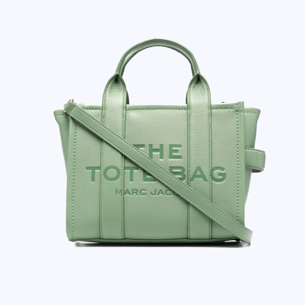СУМКА MARC JACOBS THE LEATHER SMALL TOTE BAG ASPEN GREEN CEMENT