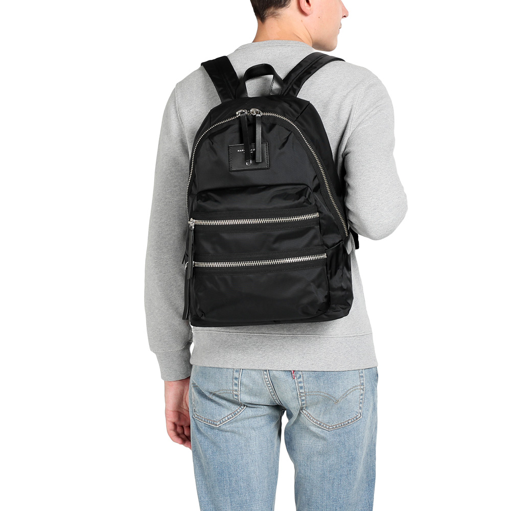 черный рюкзак большого размера MARC JACOBS LARGE BACKPACK NYLON BIKER BLACK арт М0012702001