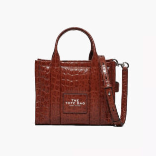 СУМКА MARC JACOBS THE SMALL CROC-EMBOSSED TOTE BAG SPICE BROWN Артикул H022L01RE22248