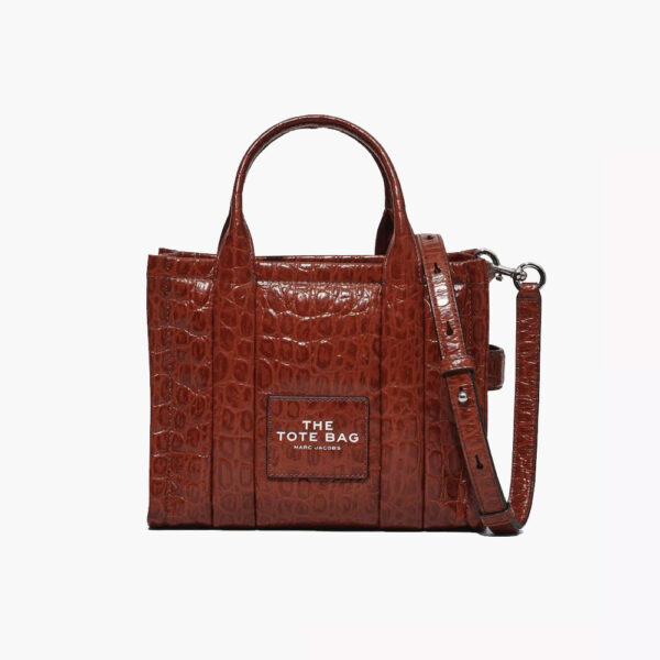 СУМКА MARC JACOBS THE SMALL CROC-EMBOSSED TOTE BAG SPICE BROWN Артикул H022L01RE22248